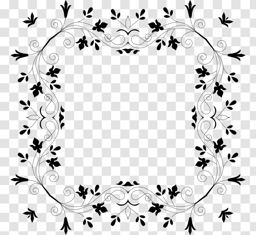 Floral Design Black And White Clip Art - Flora - Branch Transparent PNG