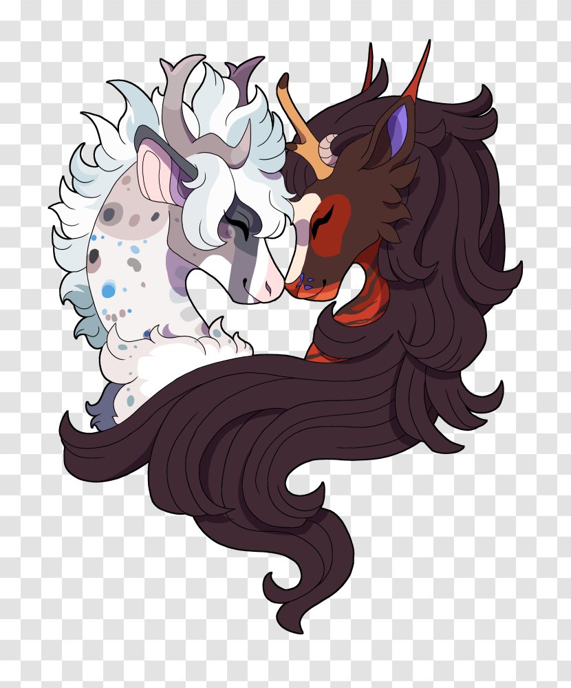 Horse Dragon Cartoon Unicorn - Animal - Snowy Mountain Transparent PNG