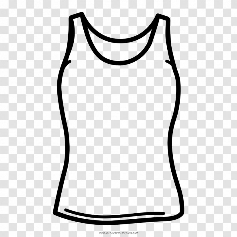 T-shirt Sleeveless Shirt Line Art Drawing - Einfach Und Frei Transparent PNG