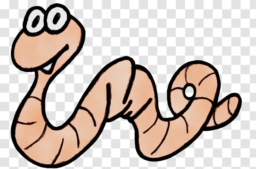 Cartoon Clip Art Terrestrial Animal Line Figure - Earthworm - Tail Transparent PNG