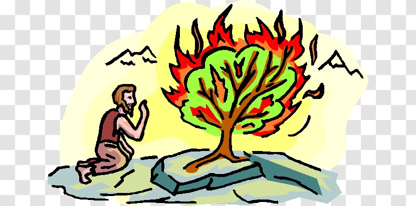 Book Of Exodus Burning Bush Bible Mount Sinai Clip Art - Moses - God Transparent PNG