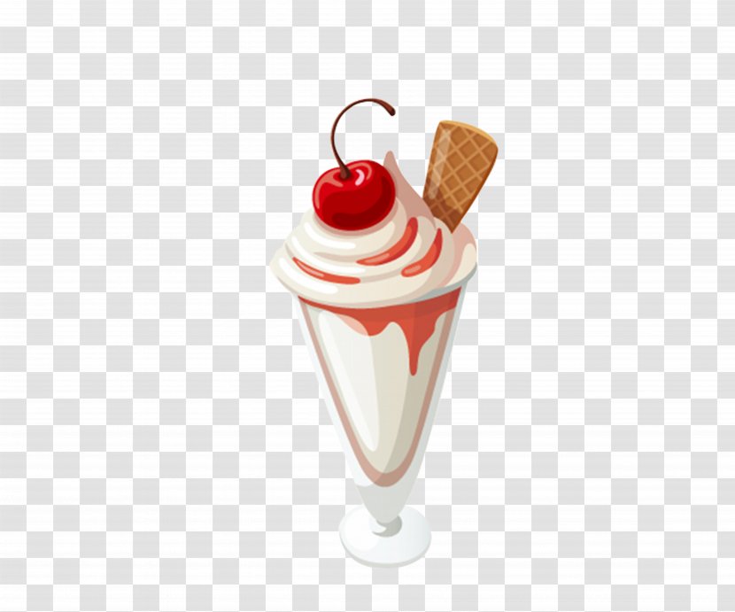 Ice Cream Cone Milkshake Sundae Gelato - Cartoon Transparent PNG