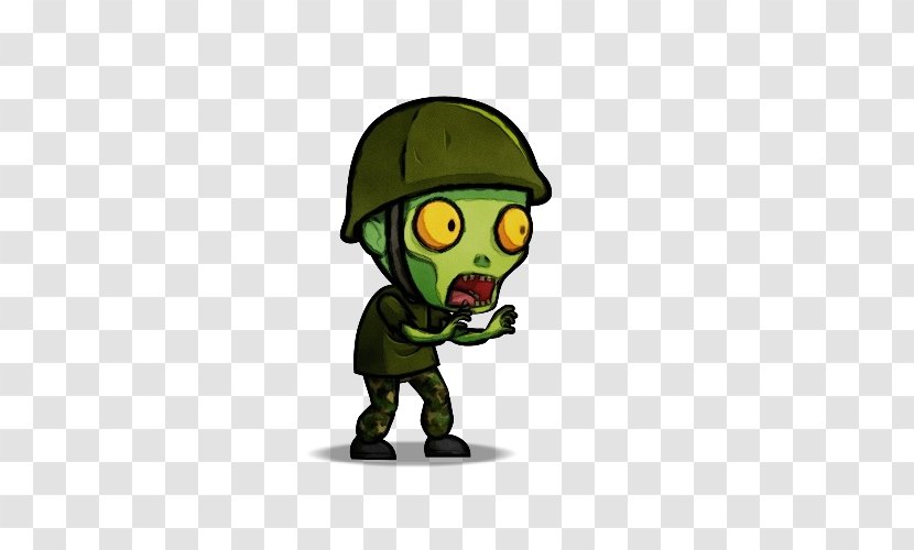 Cartoon Green Animation Fictional Character Headgear - Plant - Soldier Transparent PNG