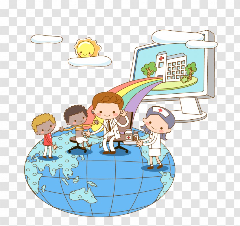 Health Care Cartoon Hospital Illustration - Nurse - Earth Transparent PNG