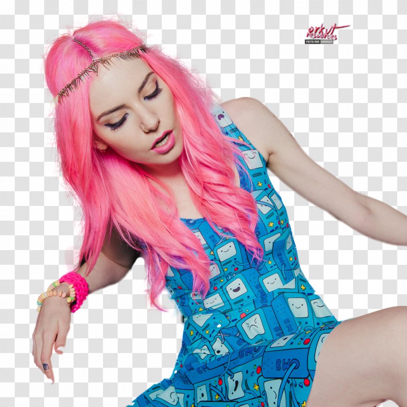 Pink Hair Coloring Long - Wig - Avril Transparent PNG
