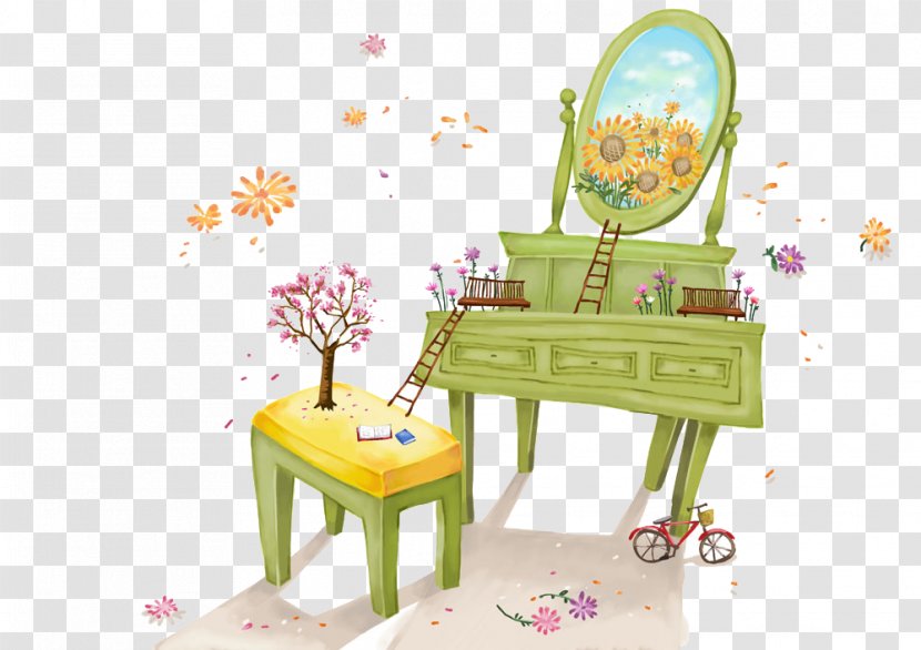 Table Illustration - Designer - Hand-painted Piano Transparent PNG