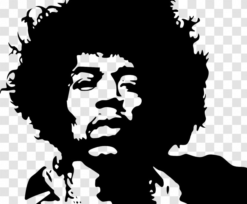 Jimi Hendrix Stencil Wall Decal - Frame - Guitar Transparent PNG