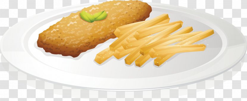 Schnitzel French Fries Chicken Kiev Illustration - Kids Meal - Breakfast Vector Transparent PNG