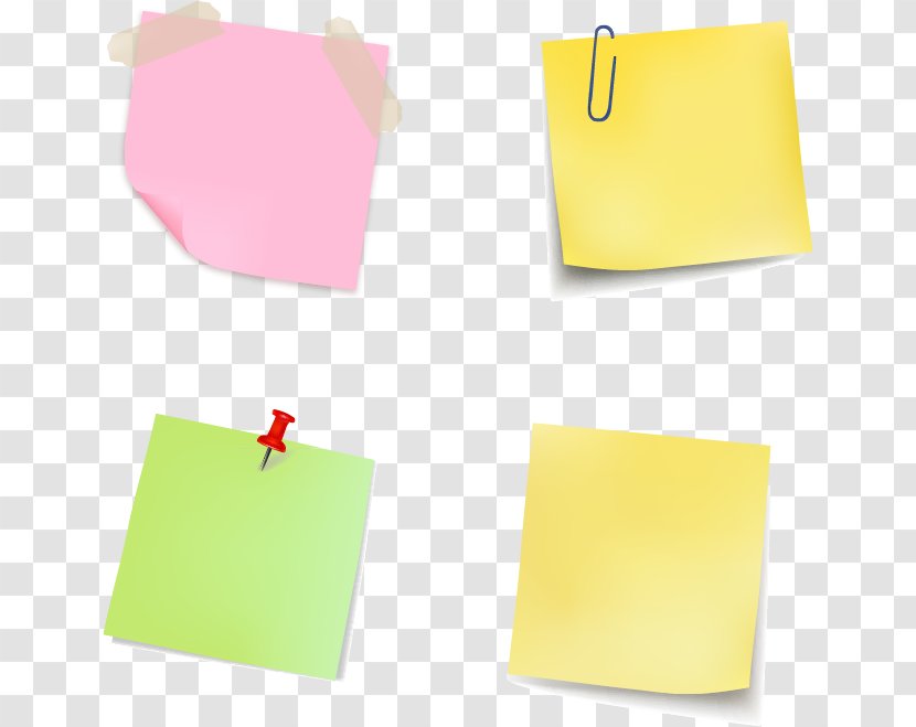 Paper Clip Post-it Note Stationery - Cartoon - Sticky Notes Transparent PNG