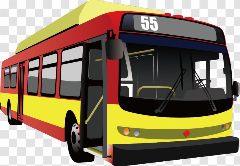 Bus Royalty-free Coach Illustration - Mode Of Transport - Hand-painted Transparent PNG