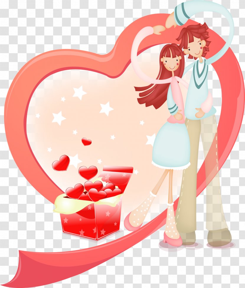 Love Heart Valentine's Day Couple - Silhouette Transparent PNG