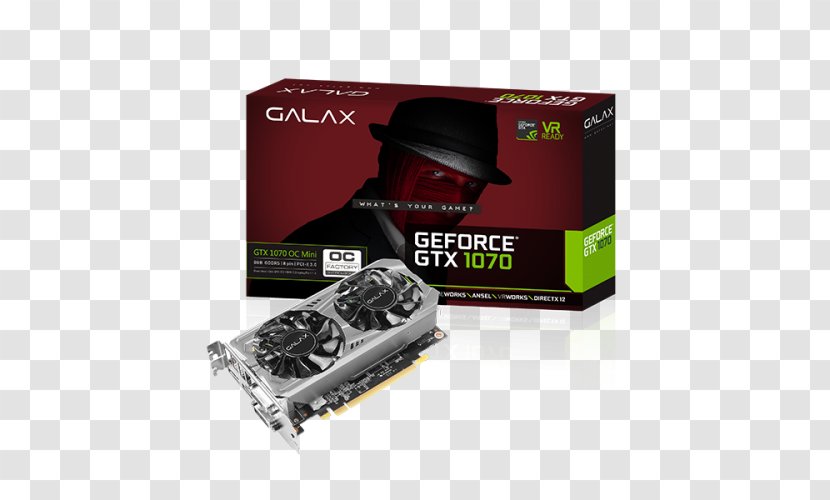 Graphics Cards & Video Adapters NVIDIA GeForce GTX 1070 GDDR5 SDRAM GALAXY Technology - Backplate Transparent PNG