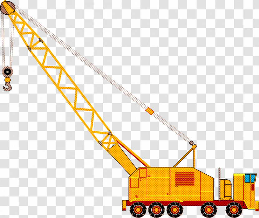 Crane Vehicle Construction Equipment Transport Line Transparent PNG