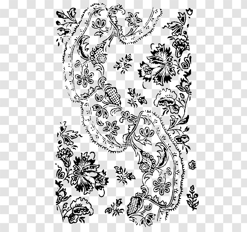 Paisley Drawing Monochrome Costume Design Wallpaper - Yi Transparent PNG