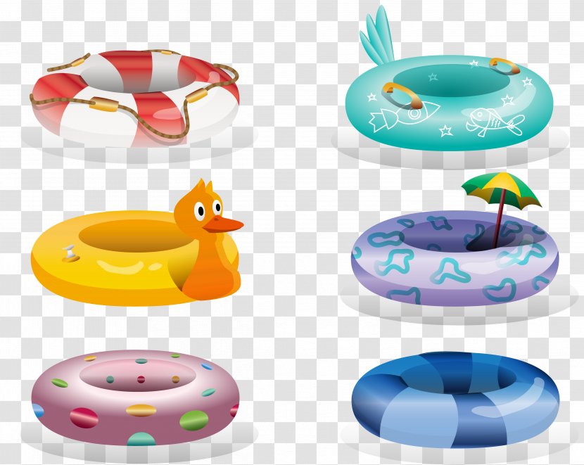 Cartoon Painting Swim Ring - Colored Swimming Transparent PNG