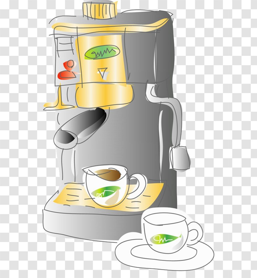 Coffeemaker Espresso Coffee Cup Cartoon - Kettle - Three-dimensional Machine Transparent PNG