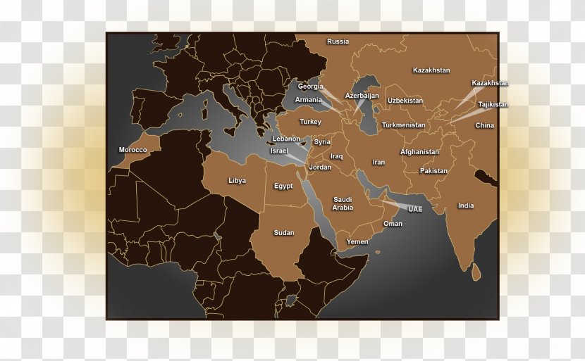 Western Asia Central Middle East University Of Montana - Asian Studies - Map Transparent PNG