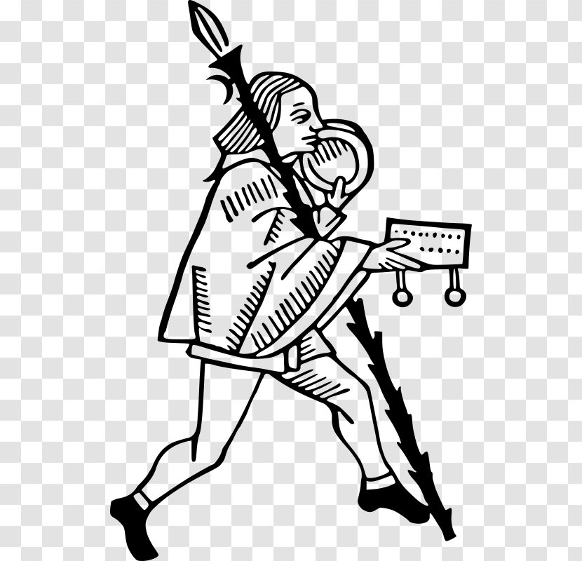 Middle Ages Line Art Knight Drawing Clip - Black Transparent PNG