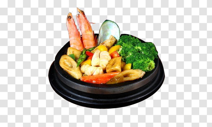 Vegetarian Cuisine Teppanyaki Delicatessen Seafood - Lunch - Iron Transparent PNG