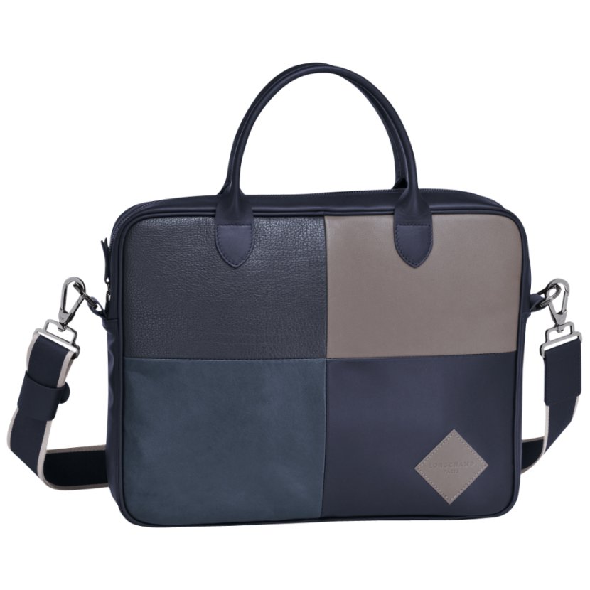 Briefcase Longchamp Bag Navy Blue Leather - Black Transparent PNG