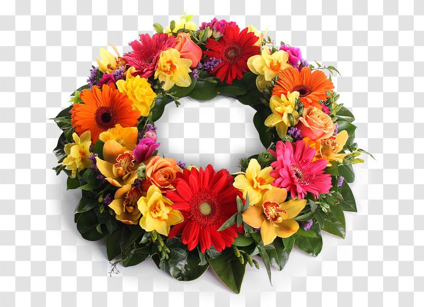 Wreath Cut Flowers Floral Design Floristry - Funeral - Wedding Transparent PNG