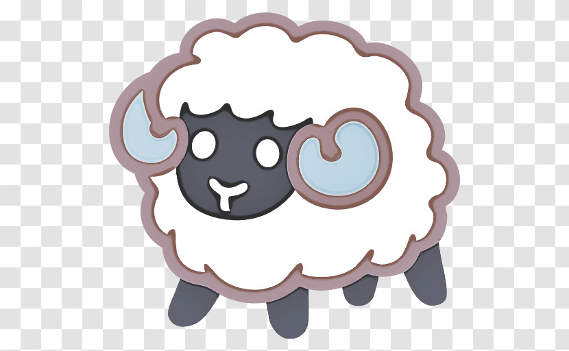 Cartoon Sheep Sheep Cloud Sticker Transparent PNG