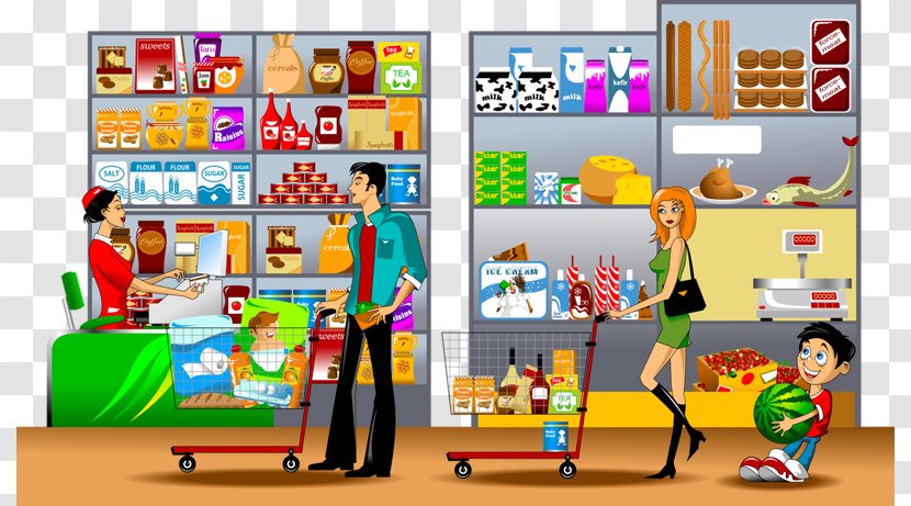 Supermarket Royalty-free Illustration - Cartoon - Checkout Line Transparent PNG