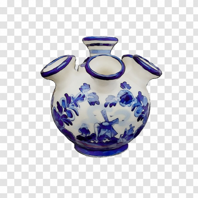 Vase Jug Ceramic Cobalt Blue And White Pottery - Pitcher Transparent PNG