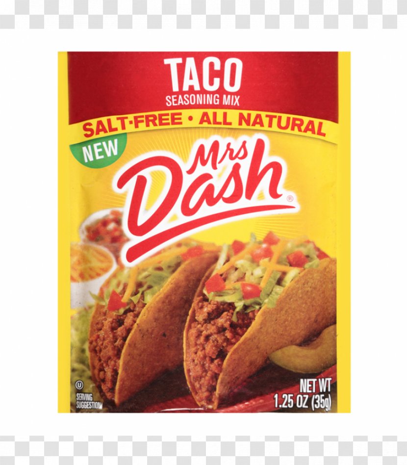 Taco Mrs. Dash Spice Mix Seasoning Mexican Cuisine - Salt Transparent PNG