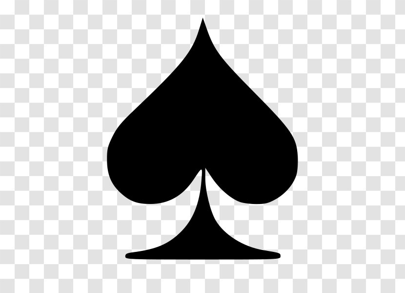 0 Ace Of Spades Playing Card Suit - Black And White Transparent PNG