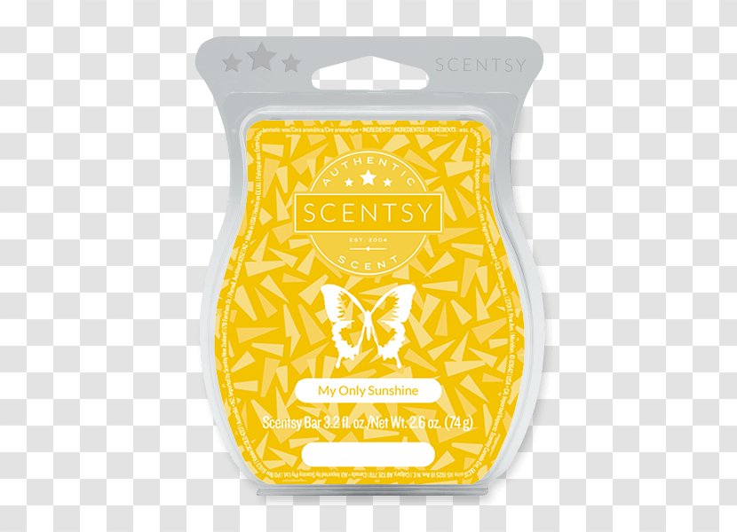 Scentsy Warmers Candle & Oil Wick - Yellow - Bar Label Transparent PNG
