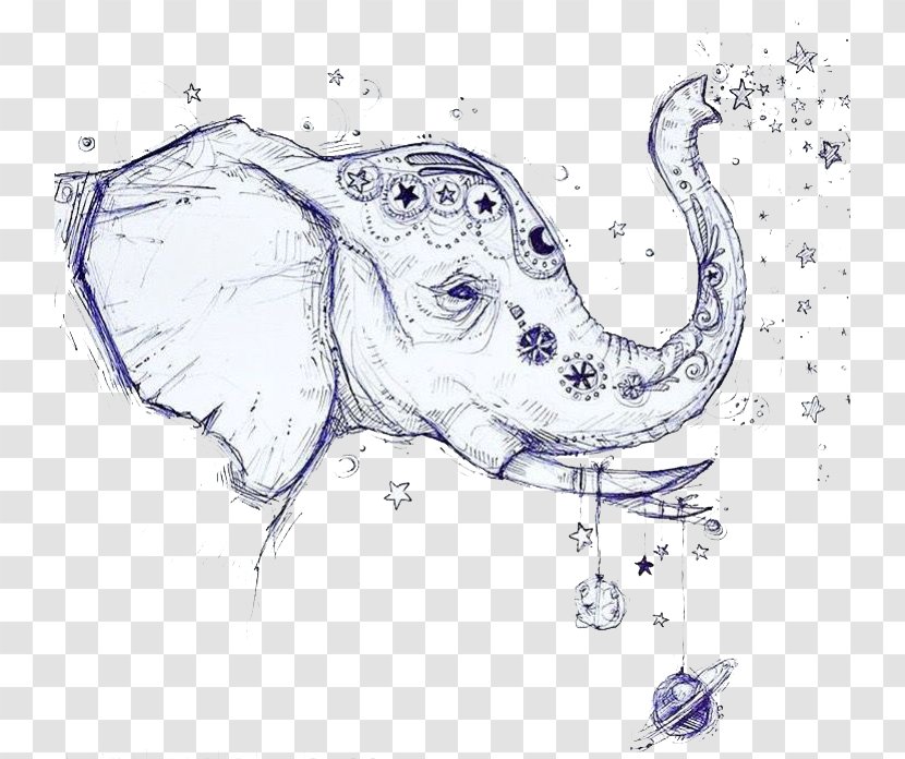 Earth Elephant Drawing Planet Painting - Side Of The White Transparent PNG
