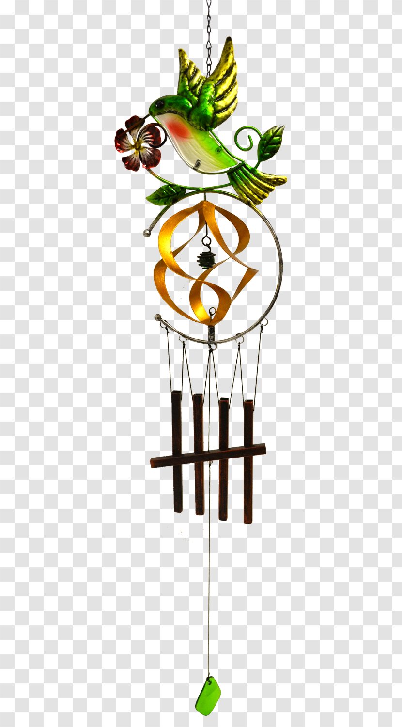 Great World Company Hummingbird Stained Glass With Spiral Wind Chime Clip Art Illustration Flower - Fiction - Garden Signs Transparent PNG