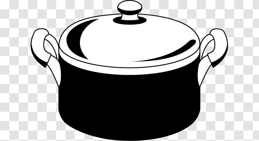 Stock Pots Black And White Cookware Clip Art - Monochrome Painting - Cooking Wok Transparent PNG