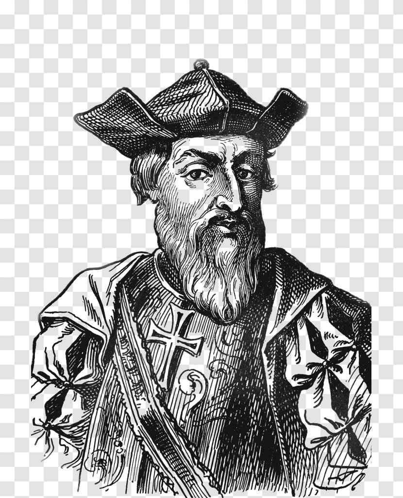 Vasco Da Gama Vidigueira Kozhikode Portuguese Discoveries Kappad - Monochrome Transparent PNG