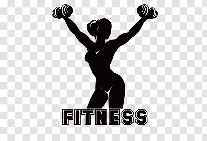 Physical Fitness Centre Silhouette - Brand - Slim Woman Holding A Barbell Transparent PNG