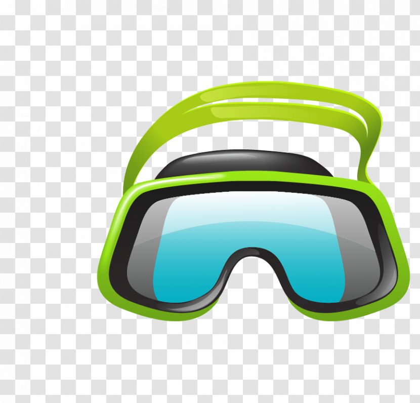 Goggles Glasses Underwater Diving Cartoon - Brand - Vector Transparent PNG