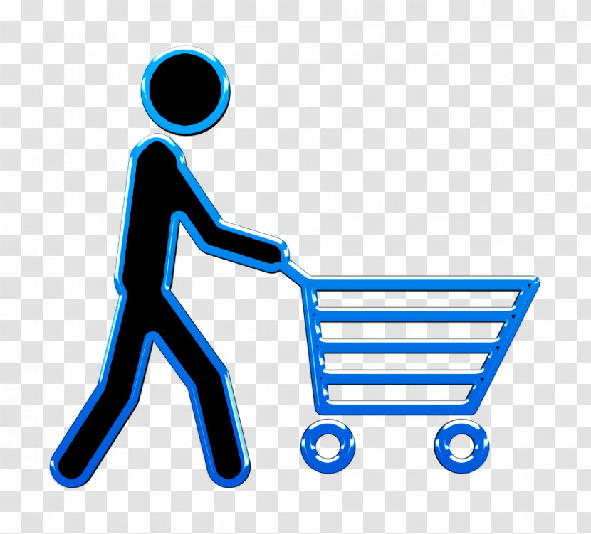 Commerce Icon Man Pushing A Shopping Cart Icon Humans Resources Icon Transparent PNG