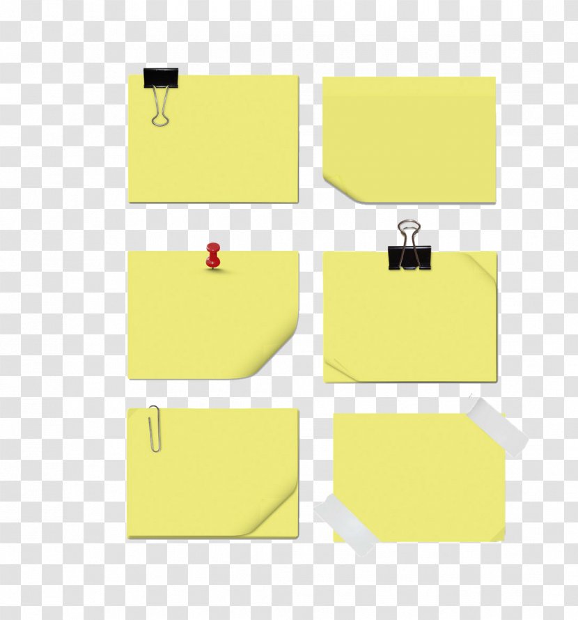 Paper Post-it Note Notebook - Cartoon - Yellow Notes Transparent PNG