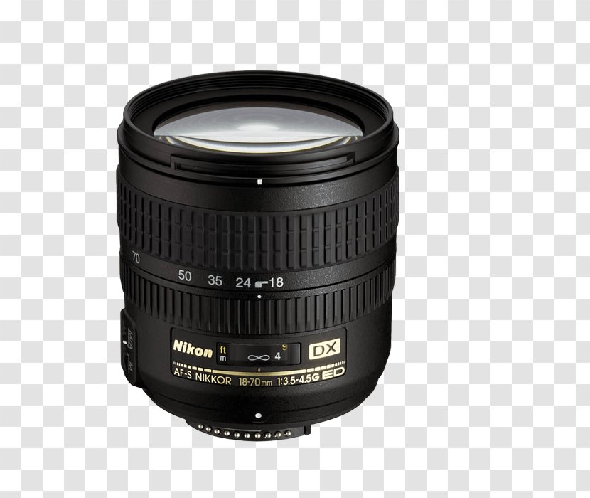 Digital SLR Nikon AF-S DX Zoom-Nikkor 18-70mm F/3.5-4.5G ED-IF Nikkor 35mm F/1.8G Camera Lens - Photography Transparent PNG