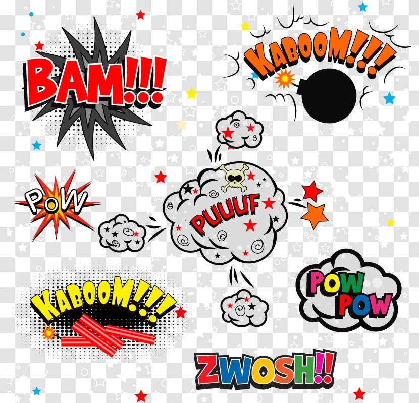 Comic Book Comics - Cartoon - Mushroom Cloud Explosion Stickers Transparent PNG