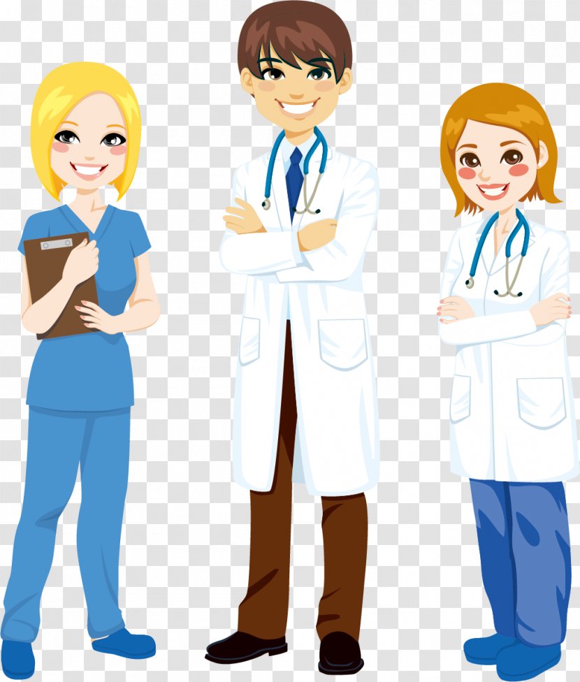 Nursing Cartoon Stock Photography Clip Art - Male And Female Doctors Nurses Characters Vector Material Free Download ,, Transparent PNG