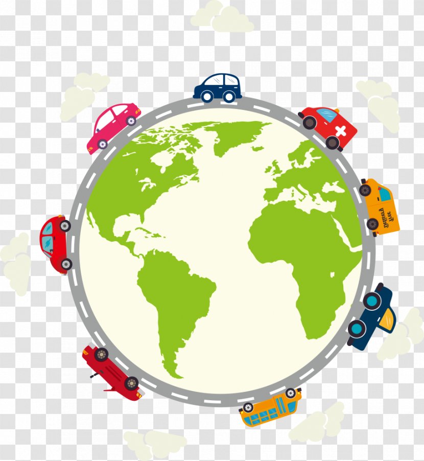 World Map Projection - Equirectangular - Vector Car On Earth Transparent PNG