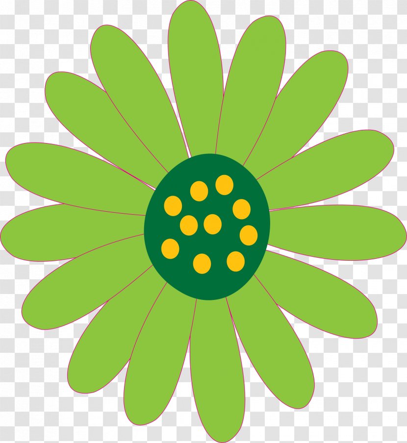 Motif Art Clip - Daisy - Green Flowers Transparent PNG