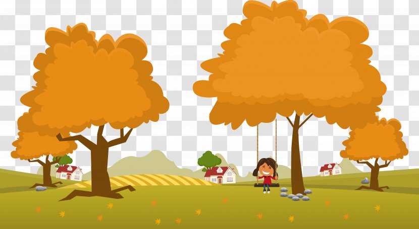 Landscape Adobe Illustrator Autumn Illustration - Art - Design Swing Transparent PNG