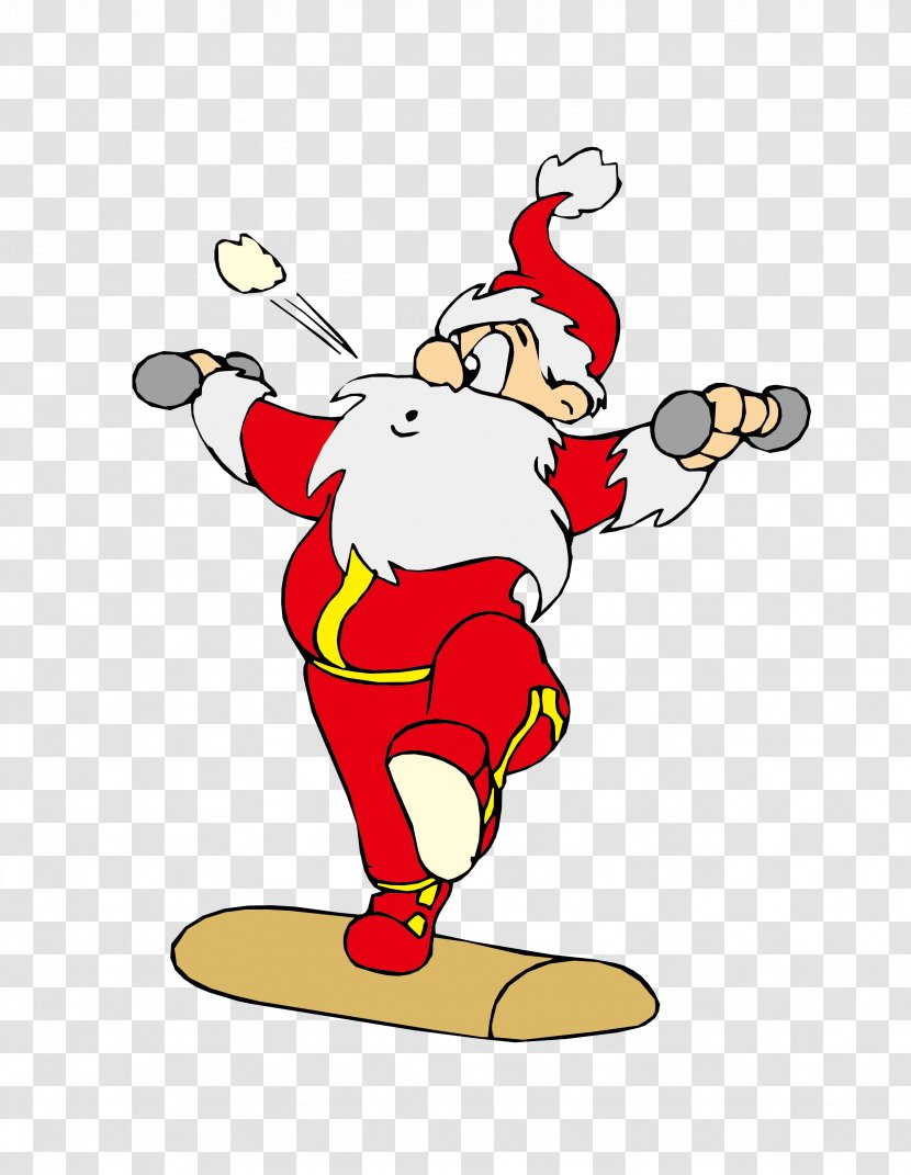 Santa Claus Physical Exercise Fitness Clip Art Transparent PNG