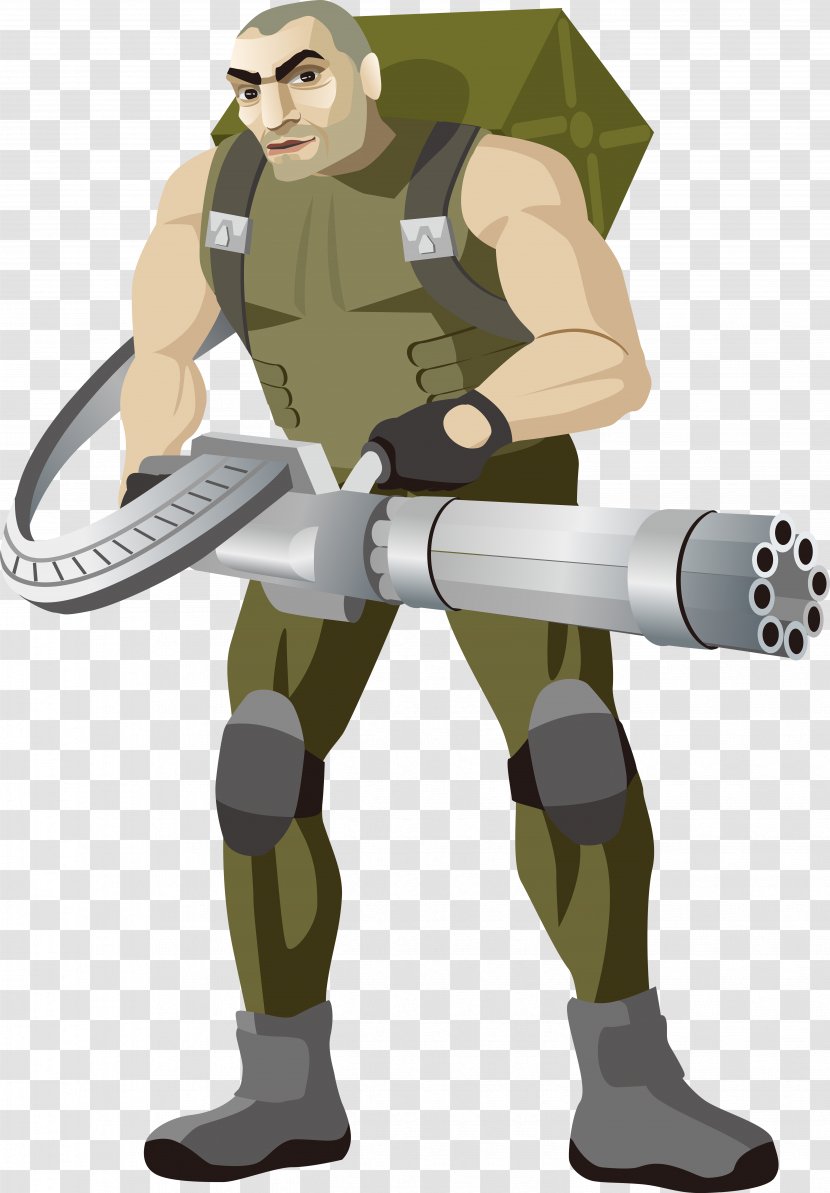 India Soldier - Indian Army - Vector Cartoon Warrior Transparent PNG