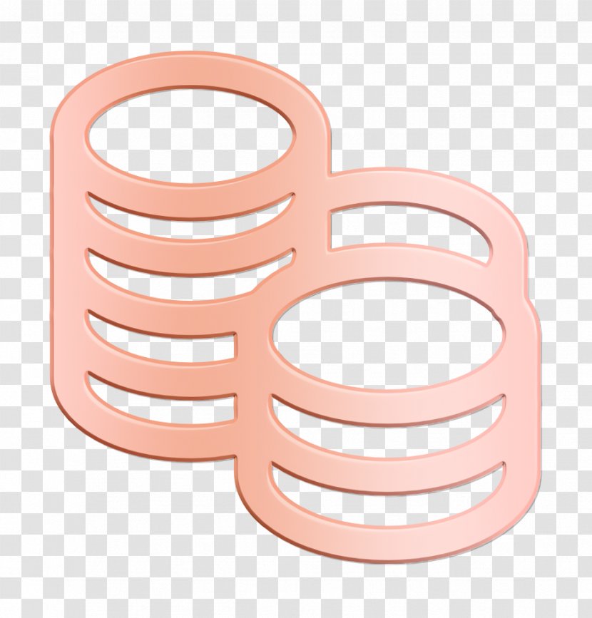 Coin Icon - Business - Peach Material Property Transparent PNG