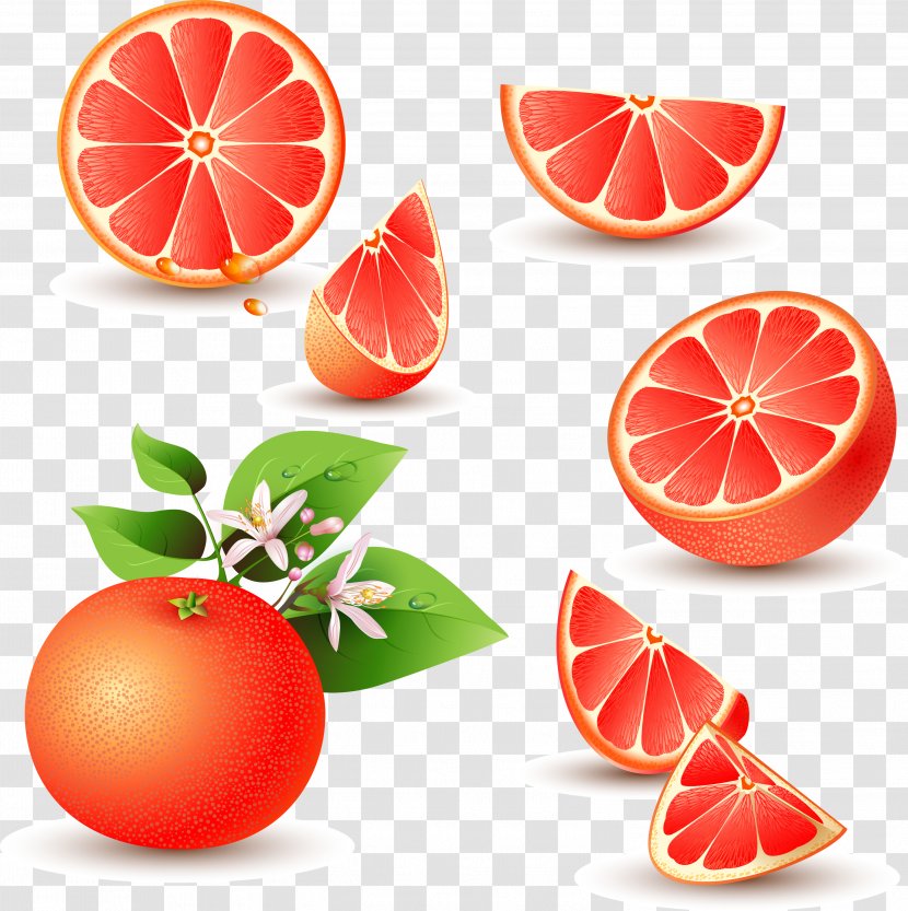 Grapefruit Juice Pomelo Orange - Apple - Red Vector Material Transparent PNG