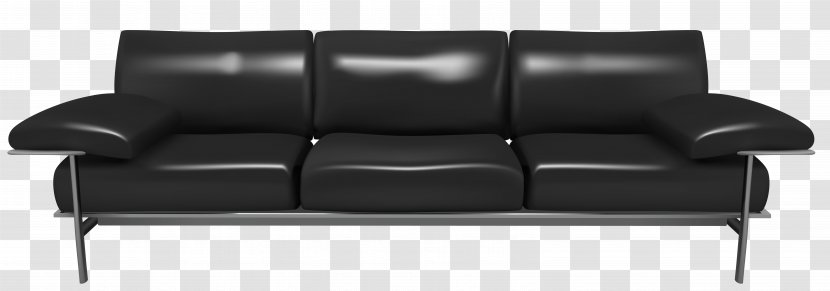 Couch Living Room Sofa Bed Clip Art - Black - Loveseat Transparent PNG